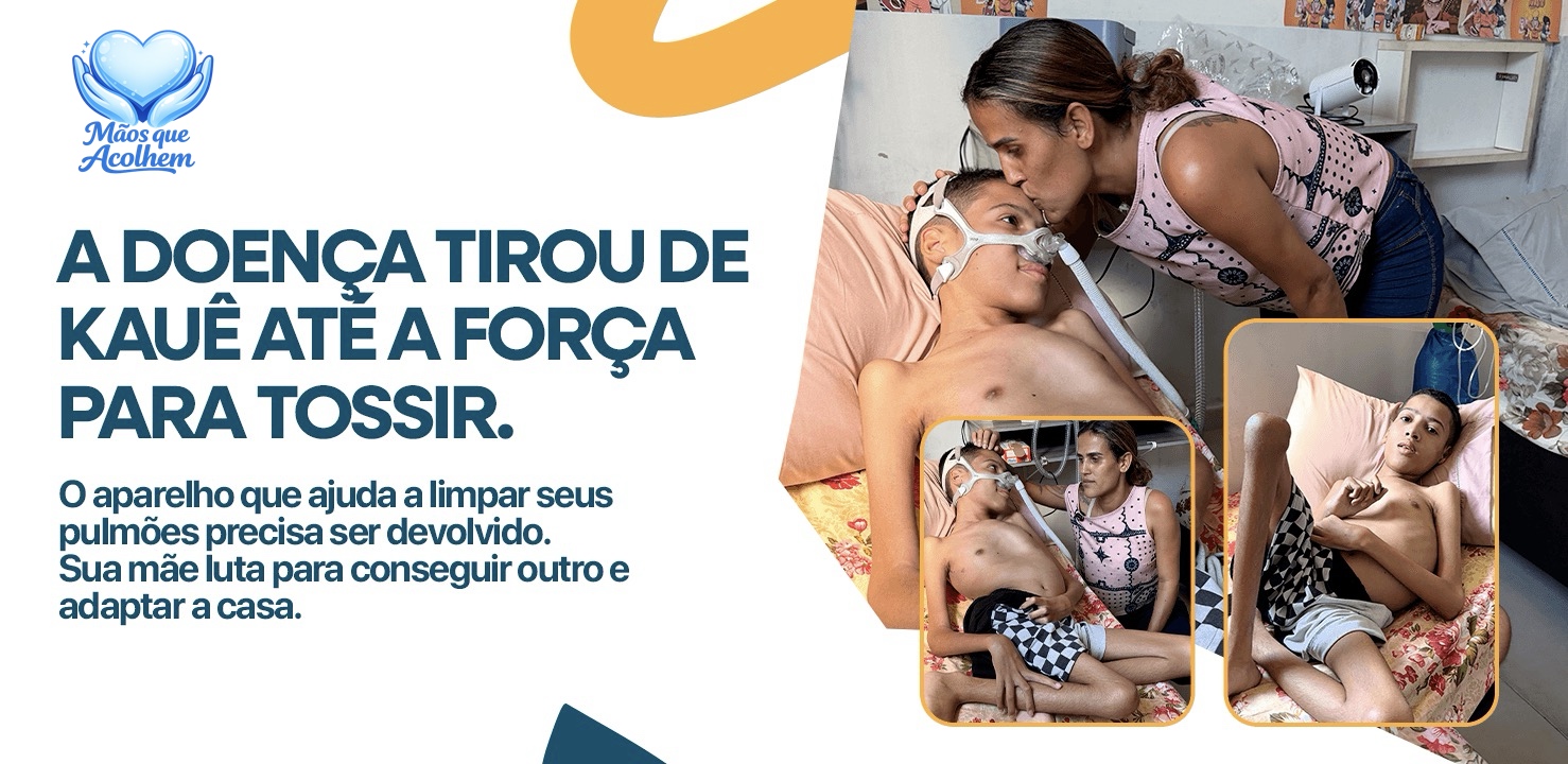 Kauê precisa de um Cough Assist para continuar respirando em segurança